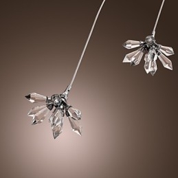 Lámpara colgante moderna contemporánea de metal cromado estilo mini cristal