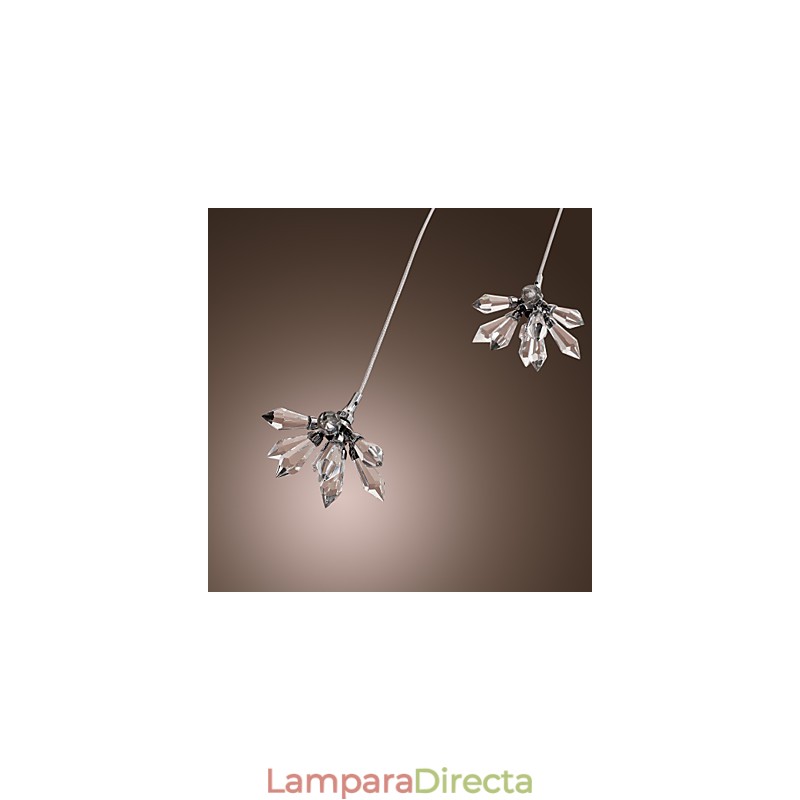 Lámpara colgante moderna contemporánea de metal cromado estilo mini cristal