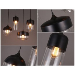 Lámpara de araña de cristal y hierro forjado de la tienda Nordic Creative Stair Shop