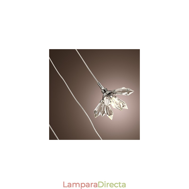 Lámpara colgante moderna contemporánea de metal cromado estilo mini cristal