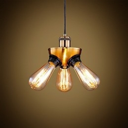 Lámpara colgante de tres pies con cabezal de cobre industrial estilo country americano