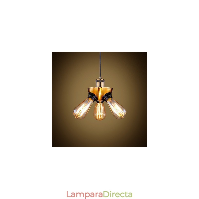 Lámpara colgante de tres pies con cabezal de cobre industrial estilo country americano