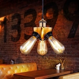 Lámpara colgante de tres pies con cabezal de cobre industrial estilo country americano