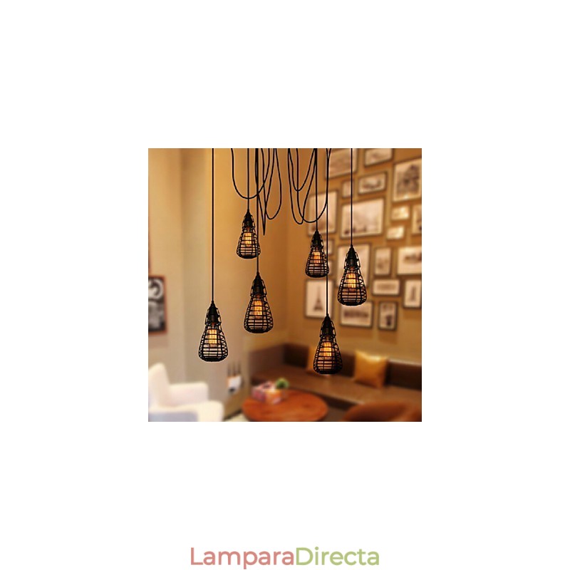 Lámpara colgante de un solo cabezal con diseño industrial americano que restaura formas antiguas de hierro forjado.