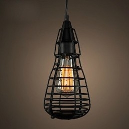 Lámpara colgante de un solo cabezal con diseño industrial americano que restaura formas antiguas de hierro forjado.
