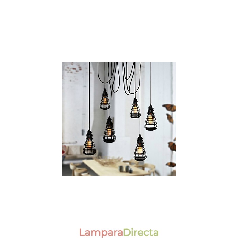 Lámpara colgante de un solo cabezal con diseño industrial americano que restaura formas antiguas de hierro forjado.