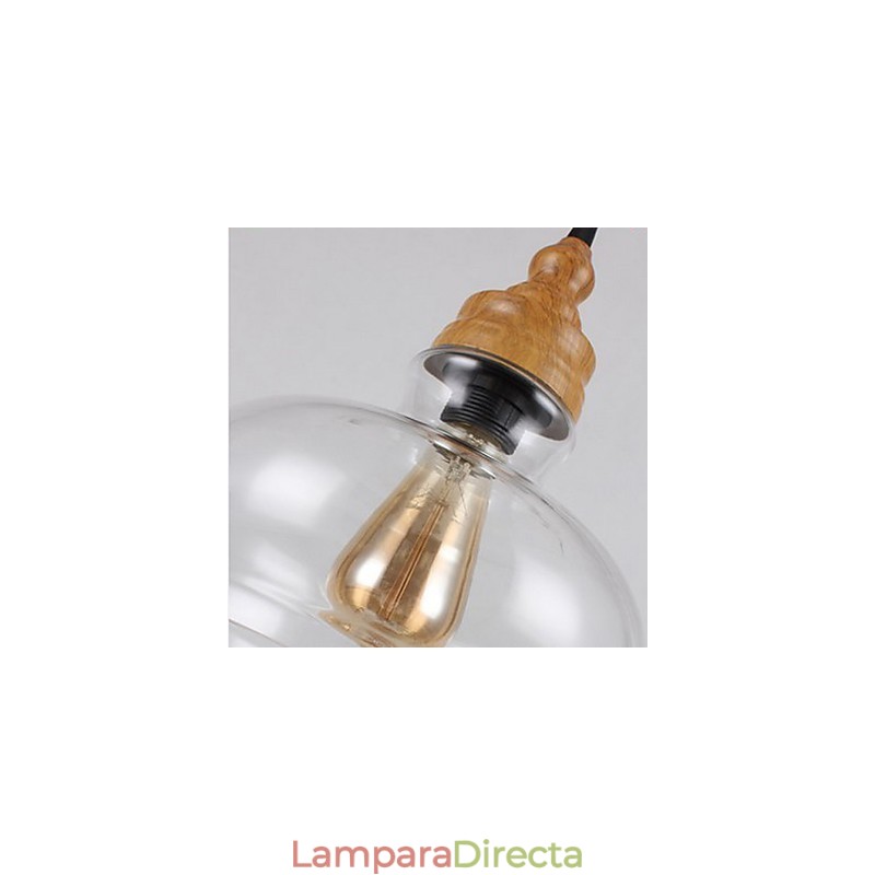 Lámpara de cristal con vetas de madera, estilo norteamericano, que restaura las antiguas costumbres.