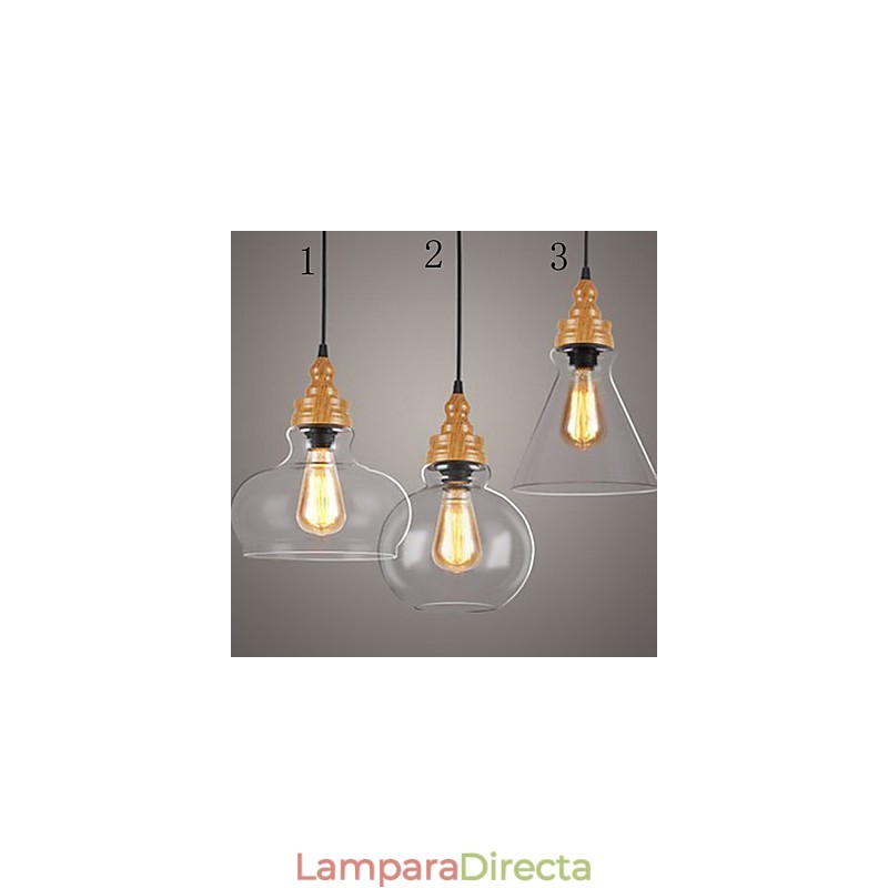 Lámpara de cristal con vetas de madera, estilo norteamericano, que restaura las antiguas costumbres.