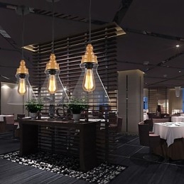 Lámpara de cristal con vetas de madera, estilo norteamericano, que restaura las antiguas costumbres.