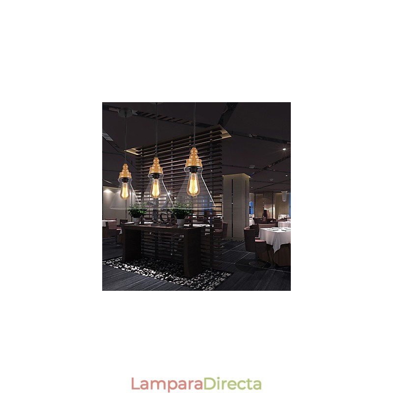 Lámpara de cristal con vetas de madera, estilo norteamericano, que restaura las antiguas costumbres.