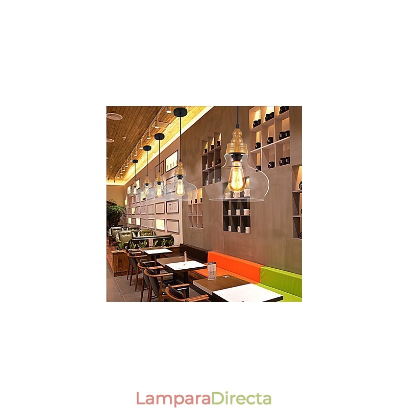 Lámpara de cristal con vetas de madera, estilo norteamericano, que restaura las antiguas costumbres.