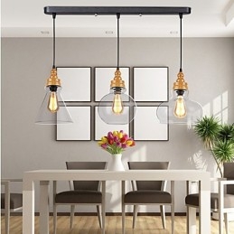 Lámpara de cristal con vetas de madera, estilo norteamericano, que restaura las antiguas costumbres.