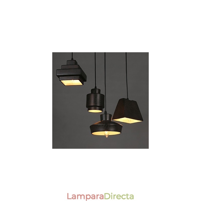 Lámpara colgante de cristal retro estilo country americano con diseño oxidado