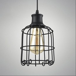 Lámpara colgante Edison vintage con pantalla de jaula