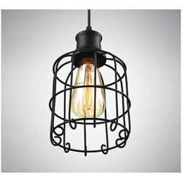 Lámpara colgante Edison vintage con pantalla de jaula