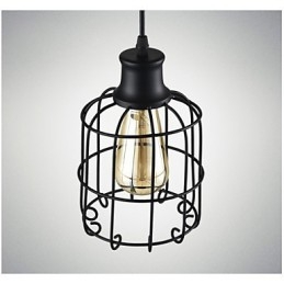 Lámpara colgante Edison vintage con pantalla de jaula