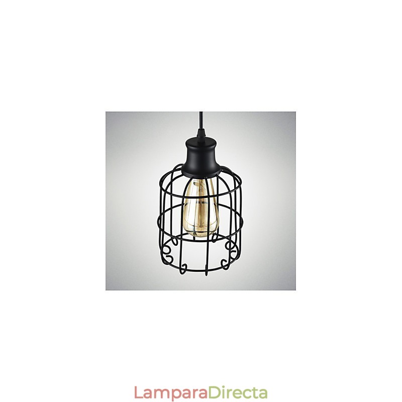 Lámpara colgante Edison vintage con pantalla de jaula