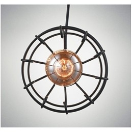 Lámpara colgante Edison vintage con pantalla de jaula