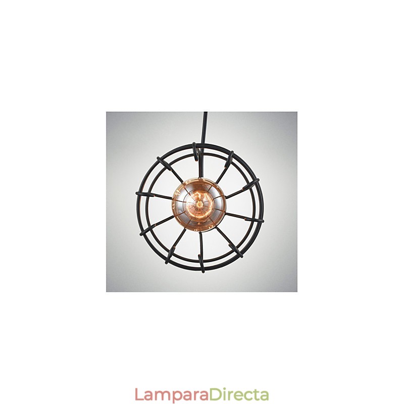 Lámpara colgante Edison vintage con pantalla de jaula