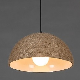 30*Restaure las antiguas costumbres: la idea nórdica: lámpara colgante de cuerda de cáñamo con forma de chimenea semicircular