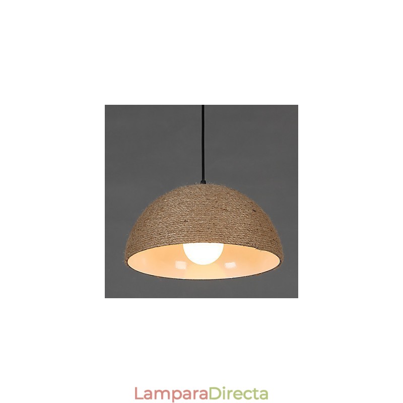 30*Restaure las antiguas costumbres: la idea nórdica: lámpara colgante de cuerda de cáñamo con forma de chimenea semicircular