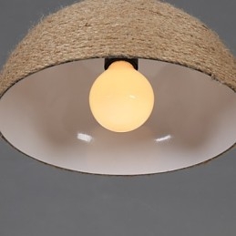 30*Restaure las antiguas costumbres: la idea nórdica: lámpara colgante de cuerda de cáñamo con forma de chimenea semicircular
