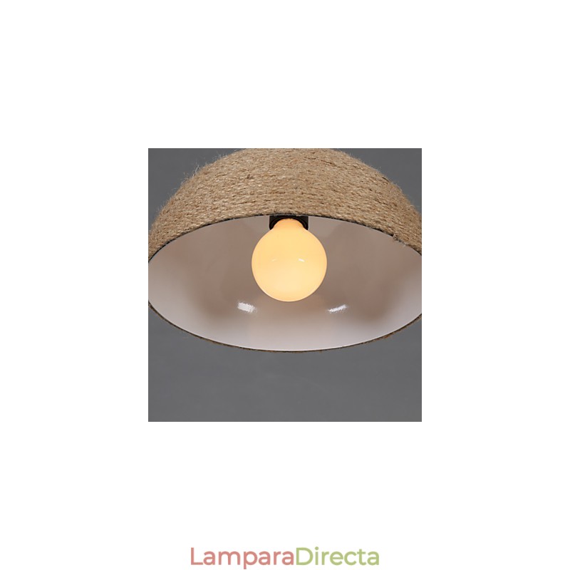 30*Restaure las antiguas costumbres: la idea nórdica: lámpara colgante de cuerda de cáñamo con forma de chimenea semicircular