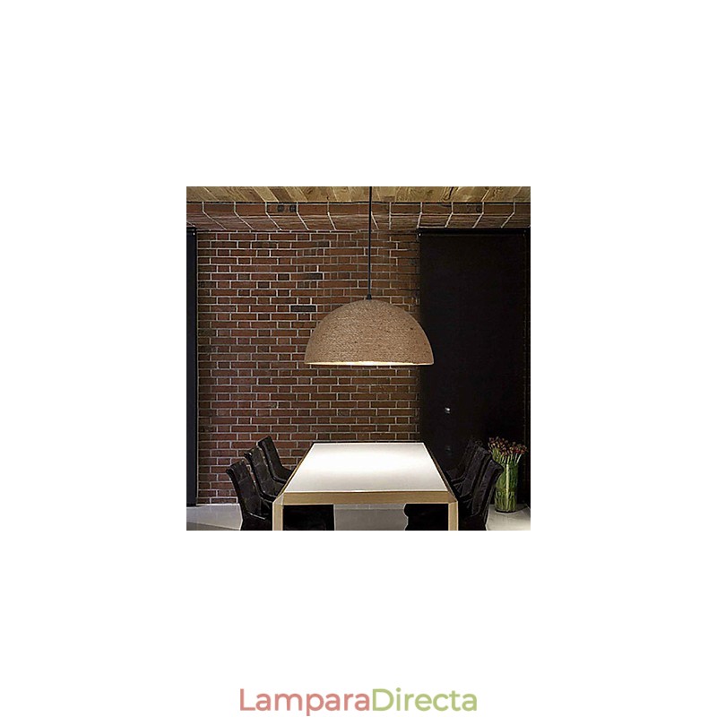 30*Restaure las antiguas costumbres: la idea nórdica: lámpara colgante de cuerda de cáñamo con forma de chimenea semicircular