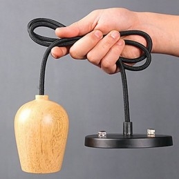Lámpara colgante de madera de bambú estilo Country Mini Otros para garaje