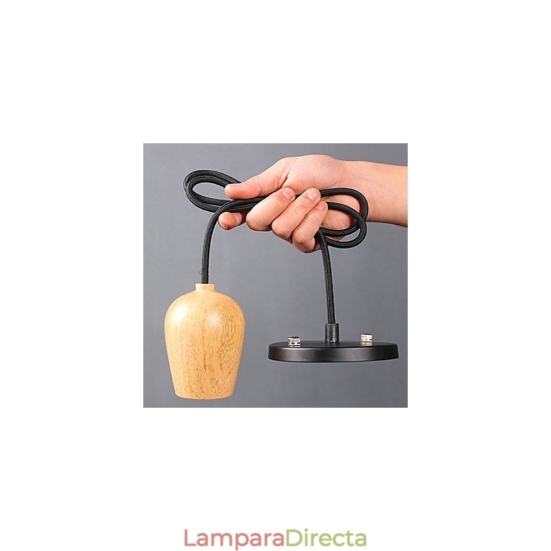 Lámpara colgante de madera de bambú estilo Country Mini Otros para garaje