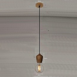 Lámpara colgante de madera de bambú estilo Country Mini Otros para garaje