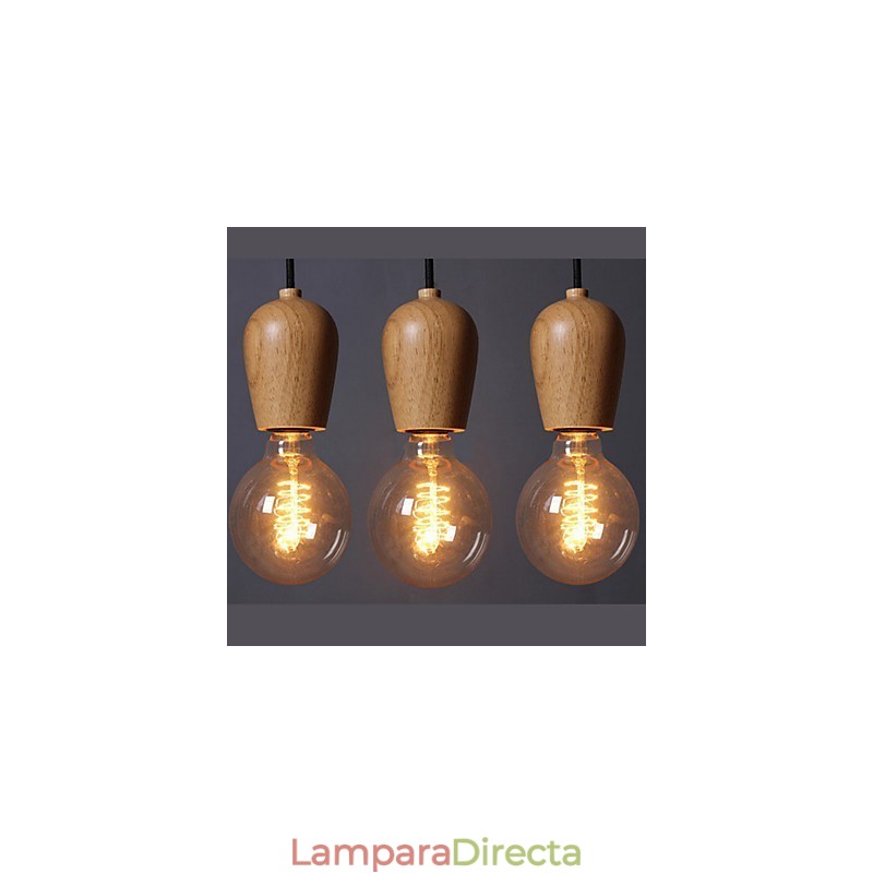 Lámpara colgante de madera de bambú estilo Country Mini Otros para garaje