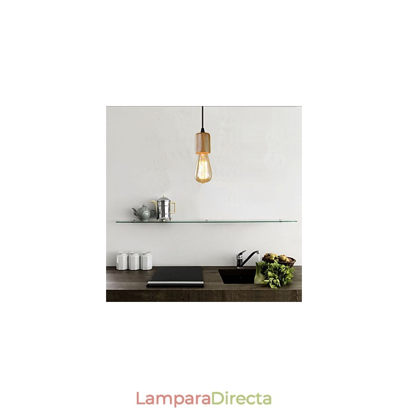Lámparas colgantes tradicionales clásicas vintage retro campestres garaje madera bambú