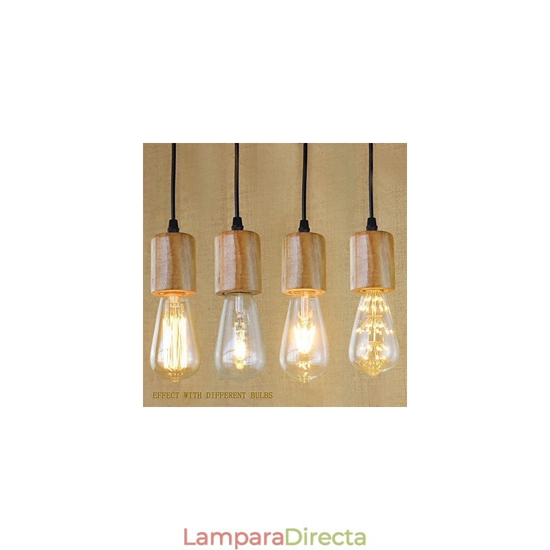Lámparas colgantes tradicionales clásicas vintage retro campestres garaje madera bambú