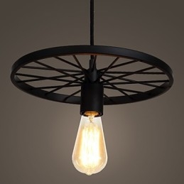 Lámparas colgantes retro estilo loft de hierro forjado estilo industrial con ruedas.
