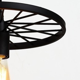 Lámparas colgantes retro estilo loft de hierro forjado estilo industrial con ruedas.