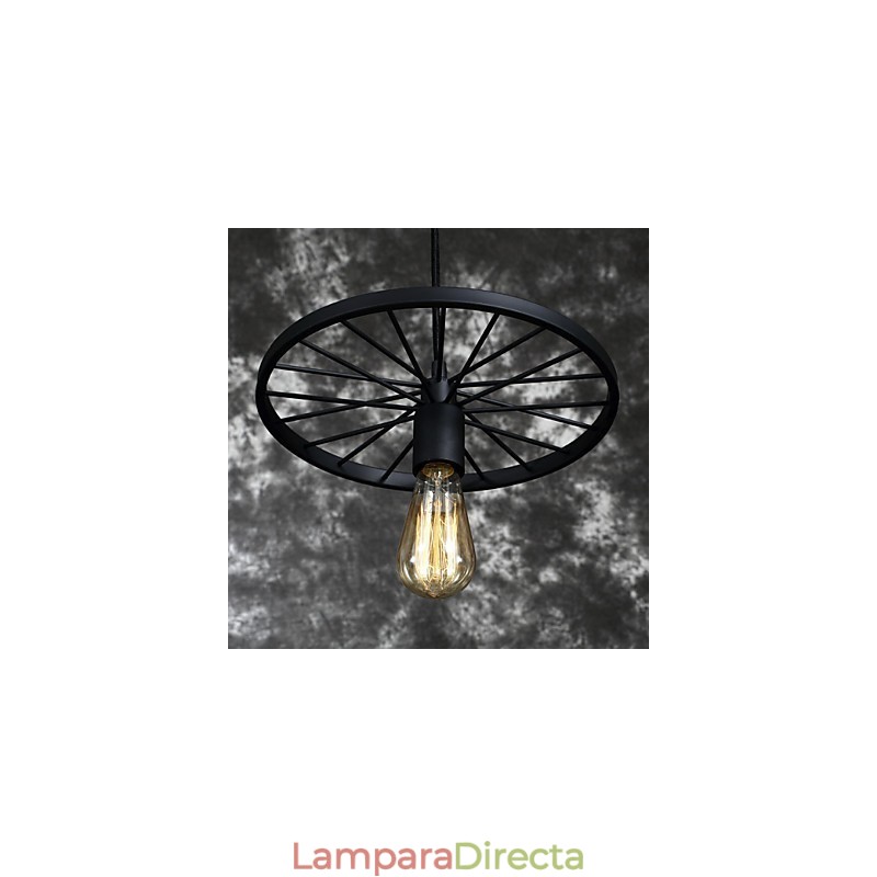 Lámparas colgantes retro estilo loft de hierro forjado estilo industrial con ruedas.