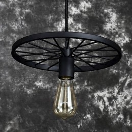 Lámparas colgantes retro estilo loft de hierro forjado estilo industrial con ruedas.