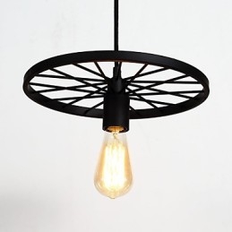 Lámparas colgantes retro estilo loft de hierro forjado estilo industrial con ruedas.