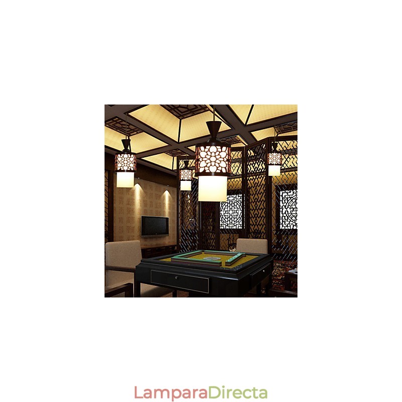 Lámpara colgante de un solo cabezal, estilo chino moderno, clásica, de madera maciza, creativa