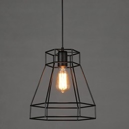 Lámpara colgante de hierro forjado con líneas geométricas y diamantes, moderna y contemporánea