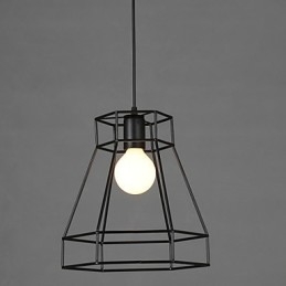 Lámpara colgante de hierro forjado con líneas geométricas y diamantes, moderna y contemporánea