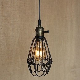 Lámpara de araña de hierro de una sola cabeza, creativa y pequeña, de la industria rural estadounidense