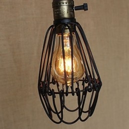 Lámpara de araña de hierro de una sola cabeza, creativa y pequeña, de la industria rural estadounidense