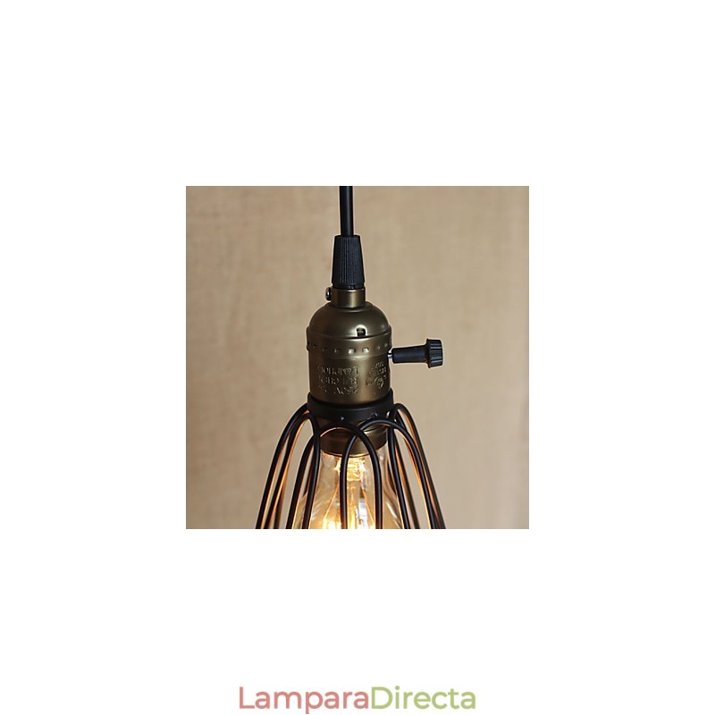 Lámpara de araña de hierro de una sola cabeza, creativa y pequeña, de la industria rural estadounidense