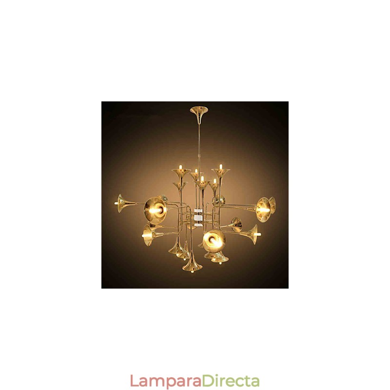 Lámpara de araña de metal galvanizado estilo campestre en miniatura