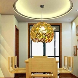 Lámpara de araña moderna contemporánea de cristal estilo mini de metal dorado