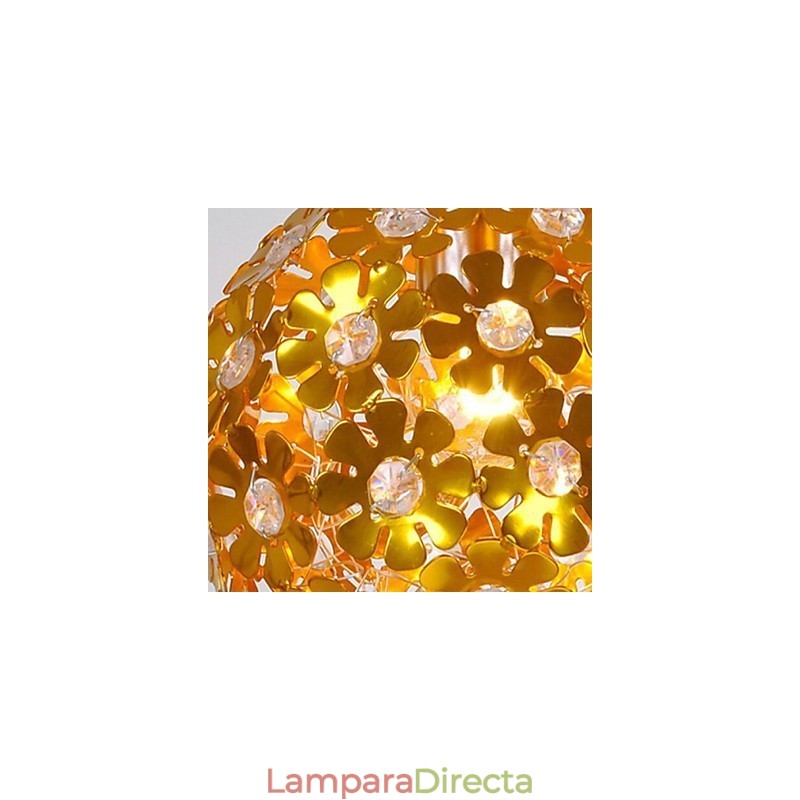 Lámpara de araña moderna contemporánea de cristal estilo mini de metal dorado