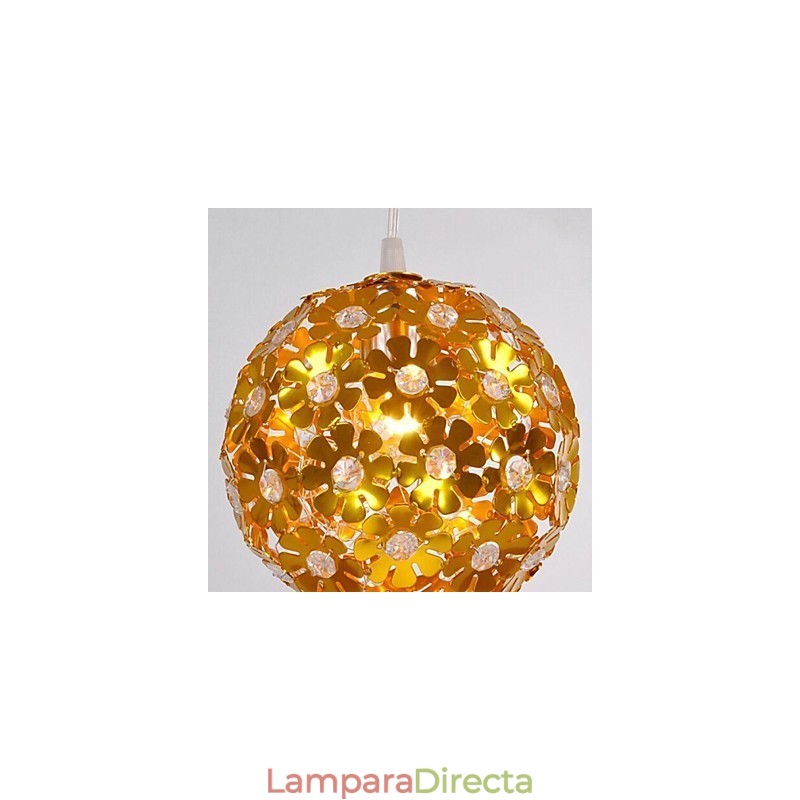 Lámpara de araña moderna contemporánea de cristal estilo mini de metal dorado