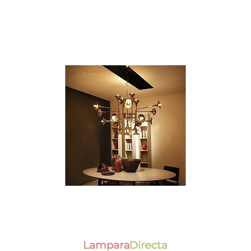Lámpara de araña de metal galvanizado estilo campestre en miniatura